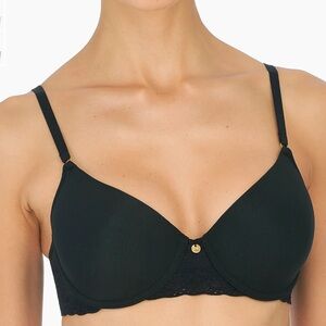 Natori Bliss Perfection Comfort T-Shirt Bra Size 34DD Black NWTS